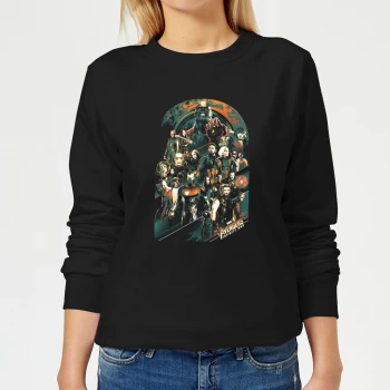 Image of Marvel Avengers Infinity War Avengers Team Womens Sweatshirt - Black - S