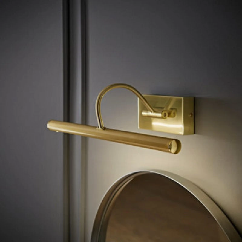 Image of ValueLights Alana Single Picture Wall IP44 Rated Bathroom Integrated LED Wall Light Gold