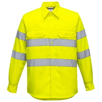 Image of E044YERXXL - sz 2XL Hi-Vis Shirt Workwear - Yellow - Portwest