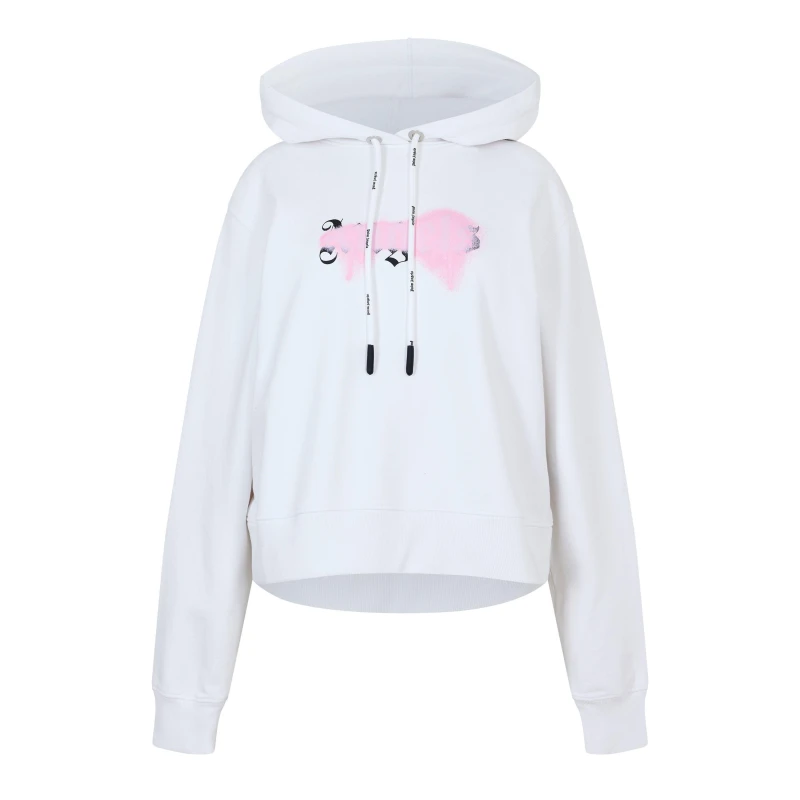 Image of Palm Angels Womens Pa Pull Over Hoodie White Pink female 16 (XL)