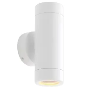 Image of Up & Down Twin Outdoor IP65 Wall Light - 2 x 7W LED GU10 - Gloss White