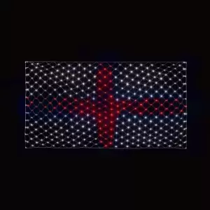 Image of Premier Decorations Limited Multicolour England Flag LED Net Light With Clear Cable