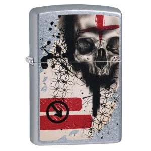 Image of Zippo Trash Polka Tattoo Skull Chrome Regular Windproof Lighter