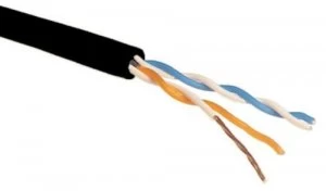 Image of Labgear 2 Pair 4 Core Round Black CW1308 Telephone Cable - 5 Meter