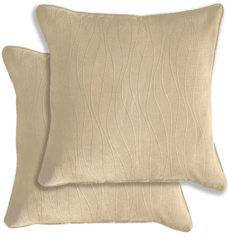 Image of Enhanced Living Pair Of Goodwood Cream Textured Wave Pattern Cushion Covers - 43X43Cm - Cases Only