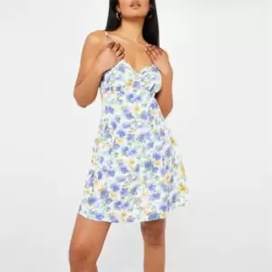Image of Missguided Floral Print A Line Mini Dress - Multi