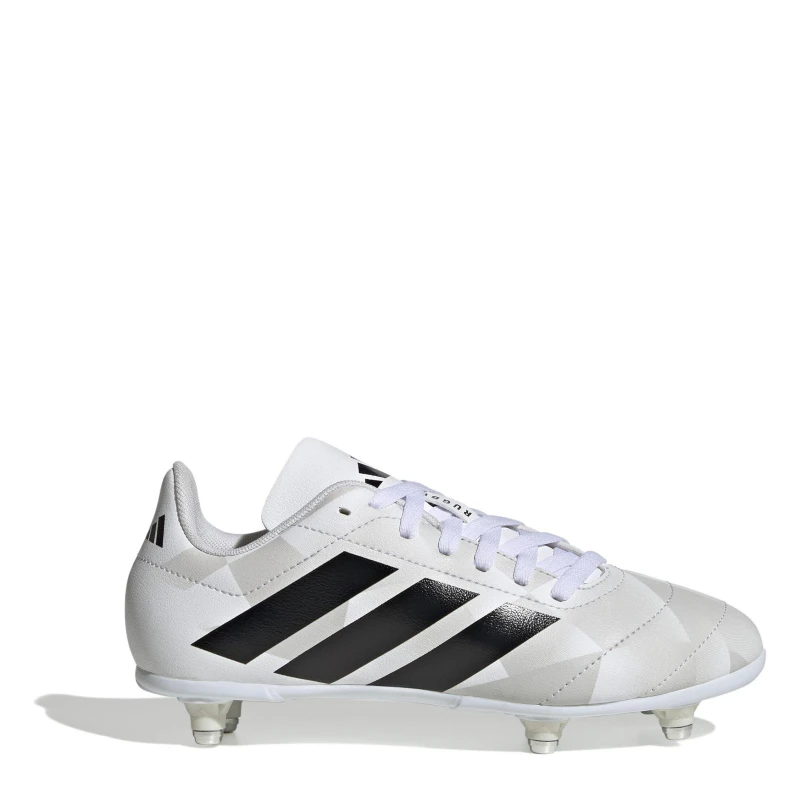 Image of adidas Junior Soft Ground Rugby Boots White/Black male 3 (35.5)