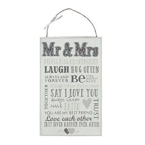 Image of Love Story Hanging Plaque - Mr & Mrs