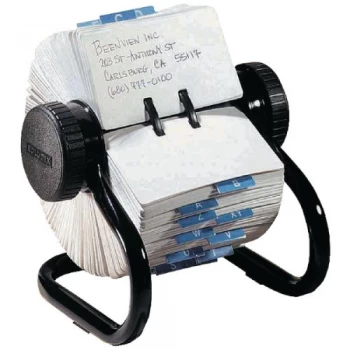 Image of Original Rolodex Classic 500 Rotary Open Card File Black S0793600