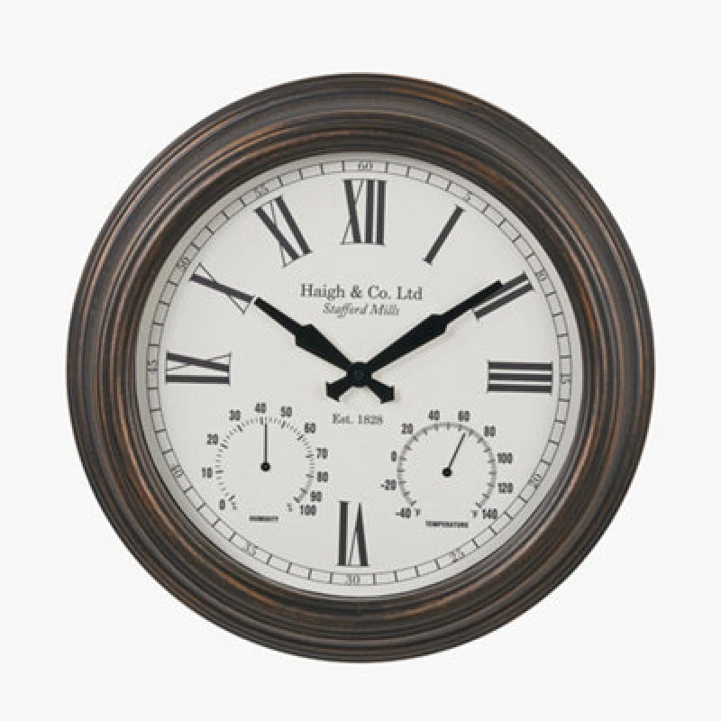 Image of Pacific Lifestyle Antique Bronze Effect Indoor Outdoor Wall Clock