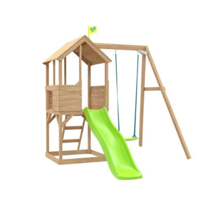 Image of TP Toys Tp Treehouse Wooden Play Tower With Wavy Slide & Swing Arm - Fsc Certified