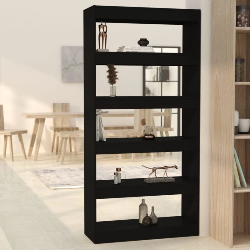Image of VIDAXL Vidaxl - Book Cabinet/Room Divider Black 80x30x166cm Engineered Wood 8720286843574