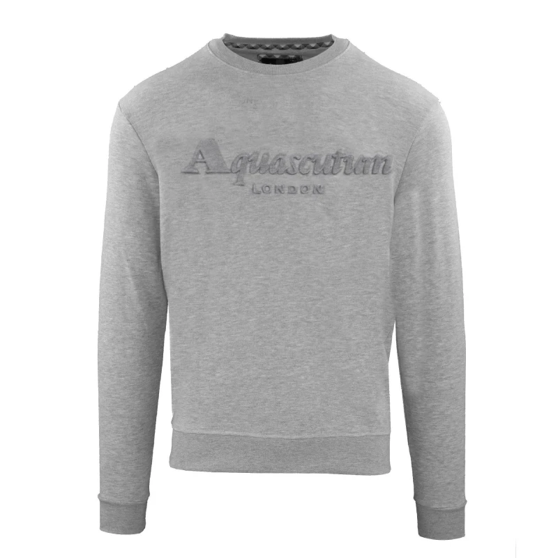 Image of Aquascutum Mens Roundnk Sweat Crew Sweatshirt Crew Sweaters Small Grey 52204002350