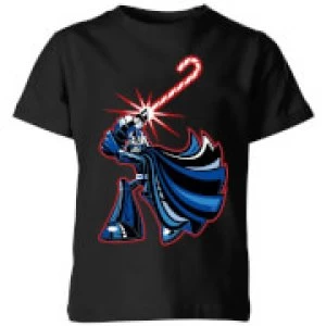 Image of Star Wars Candy Cane Darth Vader Kids Christmas T-Shirt - Black - 3-4 Years