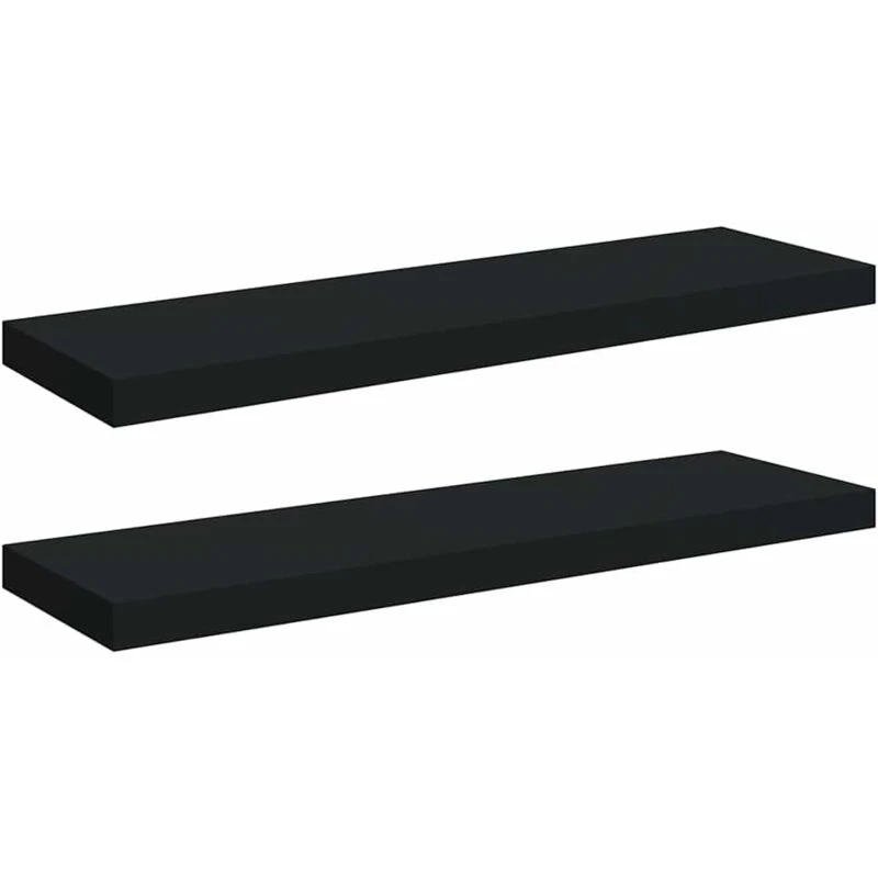 Image of VIDAXL Vidaxl - Floating Wall Shelves 2 pcs Black 80x23.5x3.8cm mdf 8720286074671