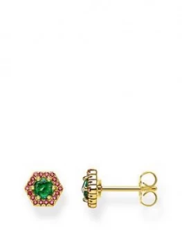Image of Thomas Sabo Green Hexagon Ear Studs