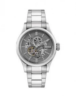 Image of Ingersoll Ingersoll Armstrong Grey And Silver Detail Skeleton Automatic Dial Stainless Steel Bracelet Watch