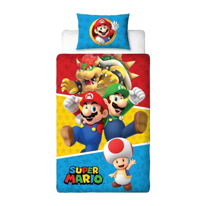 Image of Super Mario Splitter Single Duvet Cover Set Multicolor Unisex Single
