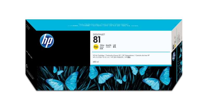 Image of HP C4933A/81 Ink cartridge yellow. 1.4K pages 680ml for HP DesignJet D