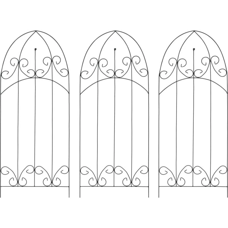 Image of VIDAXL Plant Climbing Racks 3 pcs Black 40x100cm Iron vidaXL 8719883757407