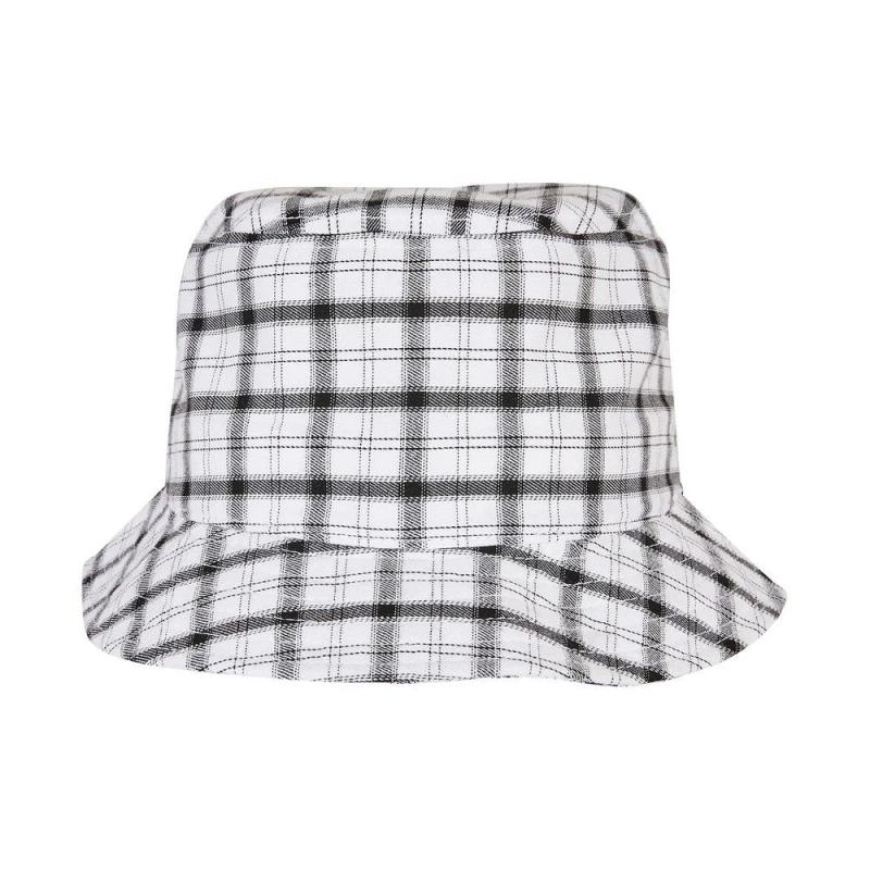 Image of Flexfit Flexfit Men Checked Bucket Hat in White White One Size Male 5063300291474