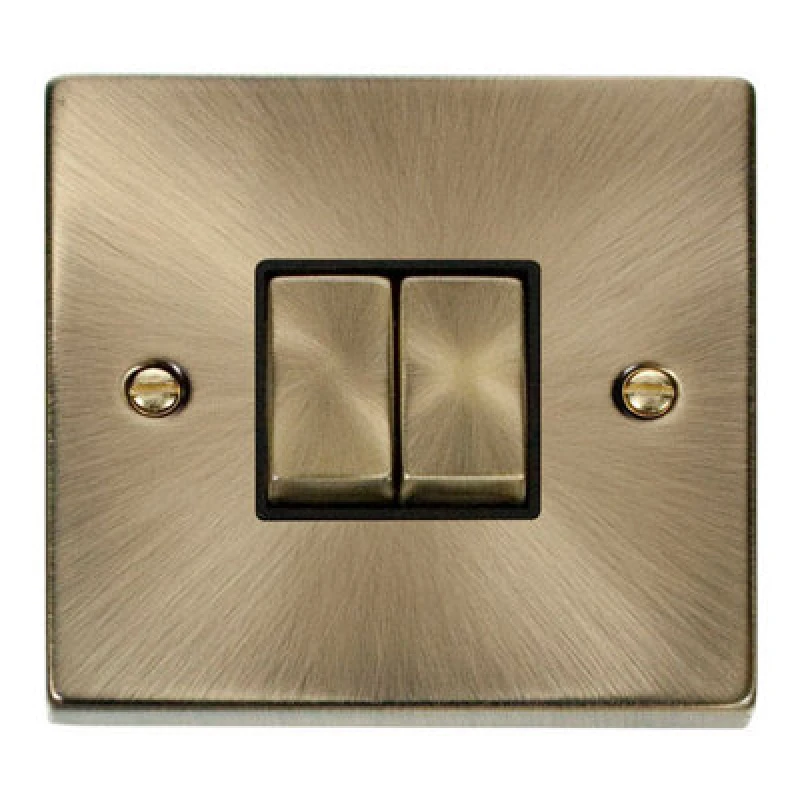 Image of SE Home Antique Brass 10A 2 Gang 2 Way Ingot Light Switch Gold unisex