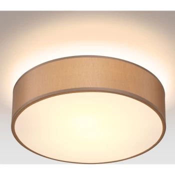 Image of Ceiling Lamp Fabric 38cm Round 2 Flame E27 Fabric Ceiling Lamp Bedroom Living Room Grey Black Taupe White taupe (de) - Monzana