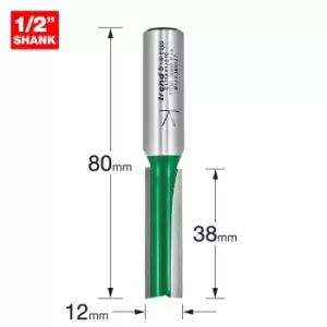 Image of Trend CRAFTPRO Two Flute Straight Router Cutter 12mm 38mm 1/2"