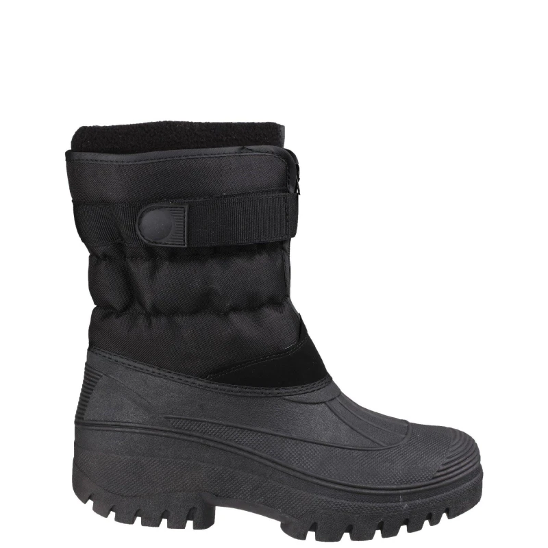 Image of Cotswold Chase Touch Fastening and Zip up Winter Boot Wellingtons 6 (39) Black 01541503260