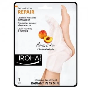 Image of IROHA Repair Foot Mask Socks With Peach 1pcs