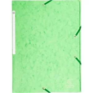 Image of Exacompta Elasticated 3 Flap Folders A4, Soft Green, 5 Packs of 10