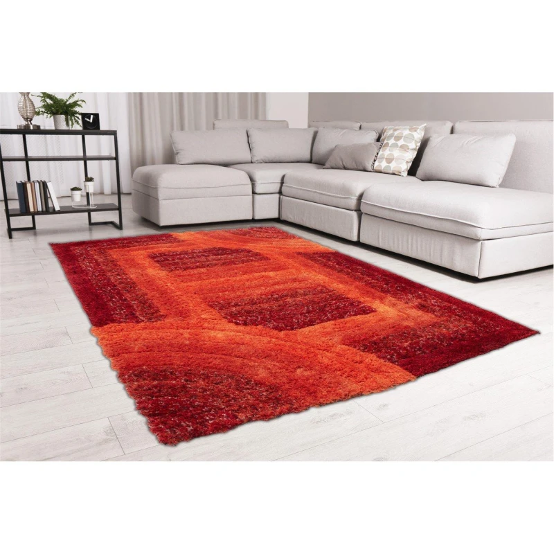 Image of Rugstyle 3D SHAGGY TRELLIS 160x230cm Red unisex 160x230cm