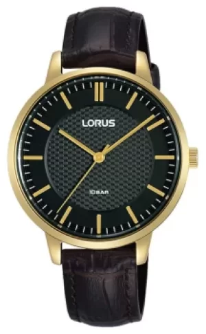 Image of Lorus Womens Quartz Black Dial Brown Leather Strap RG276TX9 Watch
