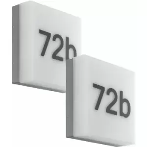 Image of Loops - 2 pack IP44 Outdoor Wall Light Anthracite House Number 8.2W LED Porch Lamp
