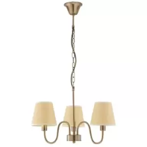 Image of Davie 3 Light Multi Arm Chandelier with Shades Antique Bronze Metal Sand Shade LED E14 - Merano