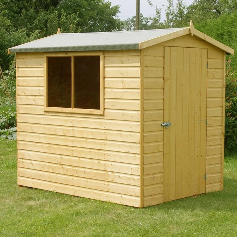 Image of Shires Lewis Handmade Garden Shed Approx 7 x 5 Feet in Light Brown Light Brown Unisex