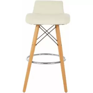 Image of Stockholm White Leather Effect Seat Bar Stool - Premier Housewares