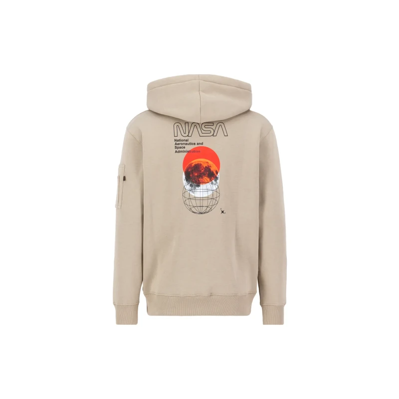 Image of alpha industries Hooded sweatshirt Alpha Industries Nasa Orbit Beige Male M