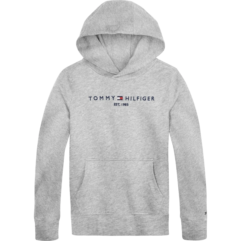 Image of Tommy Hilfiger Logo Hoodie Light Grey unisex 3Y