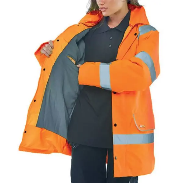 Image of Beeswift Beeswift Fleece Lined High Visibility Traffic Jacket Orange 4XL CTJFLOR4XL