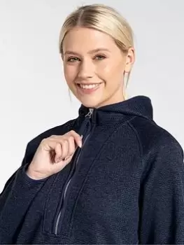 Image of Craghoppers Elena Half Zip Fleece Hoodie - Navy, Navy Marl, Size 18, Women