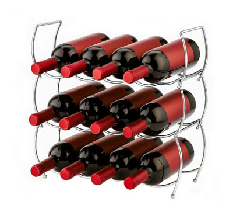 Image of Innoteck Essentials 3 Tier Chrome Stackable Wine Rack.