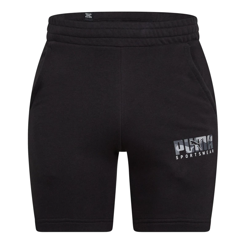 Image of Puma Key Camo Grapghic Sweat Short 8 Jogger Mens - Black XS
