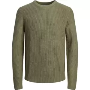 Image of Jack and Jones Textured Knit Pullover Jumper - Green