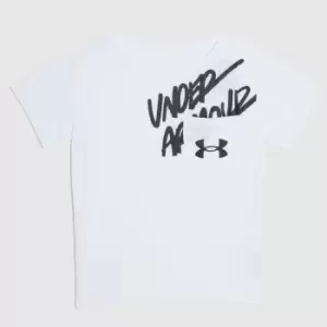 Image of Under Armour Oversized Graphic T-Shirt In White & Black