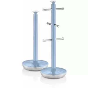 Image of Swan - Towel Pole and Mug Tree Set Blue - blue