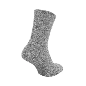 Image of FLOSO Kids Warm Slipper Socks With Rubber Non Slip Grip (UK Child 12-3.5) (Grey)