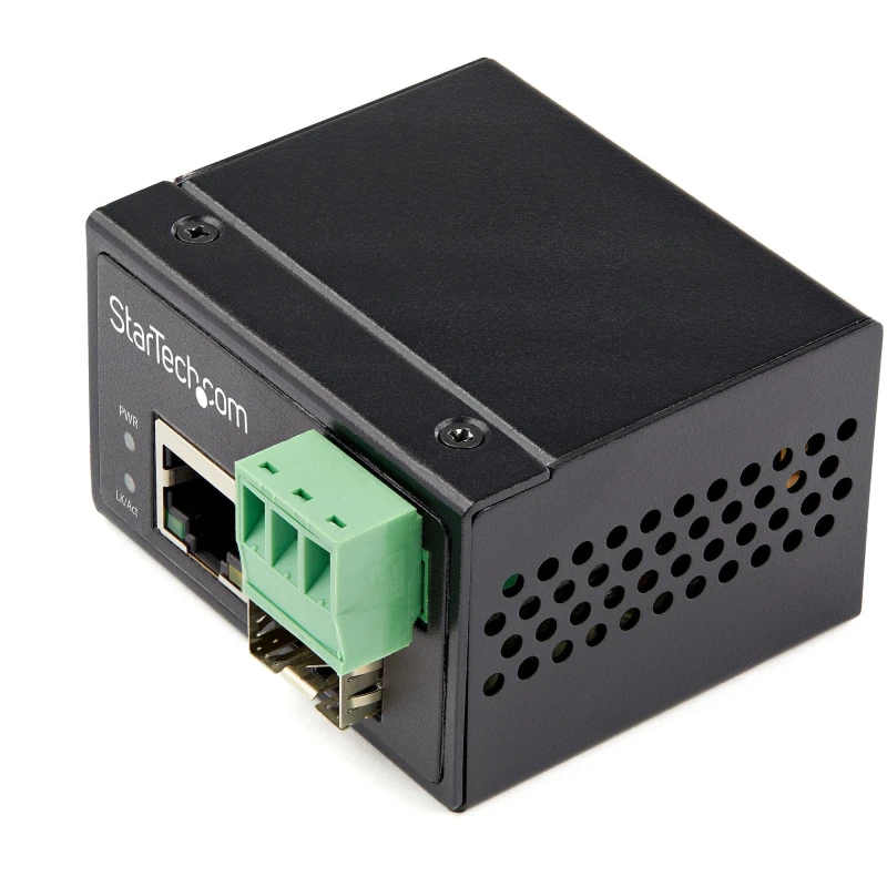 Image of StarTech.com Industrial Fiber to Ethernet Media Converter 100Mbps SFP
