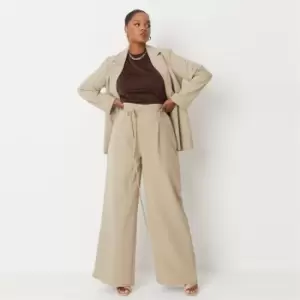 Image of Missguided Plus Tailored Sh Waisted Puddle Trouser - Green