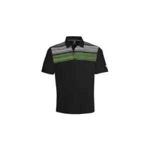 Image of Island Green Matrix Print Polo - Black/Lime/White - L